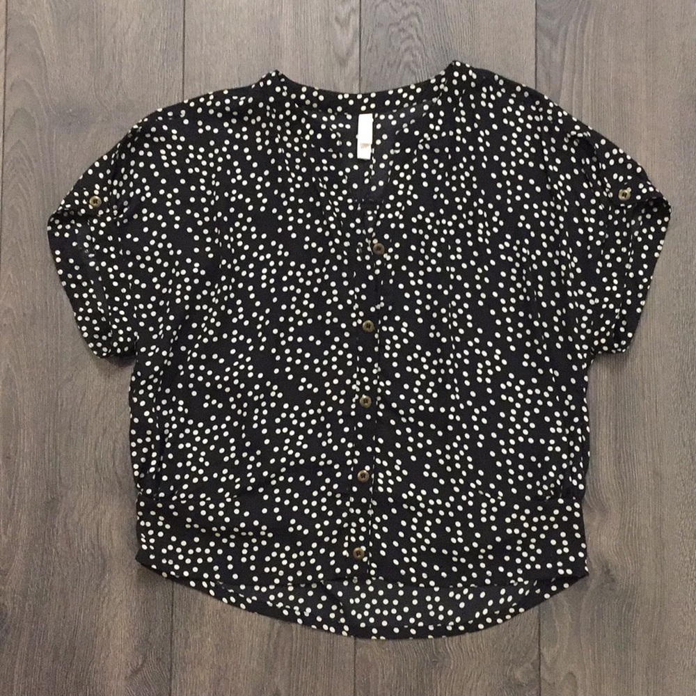 Polka Dot Button-Down Shirt